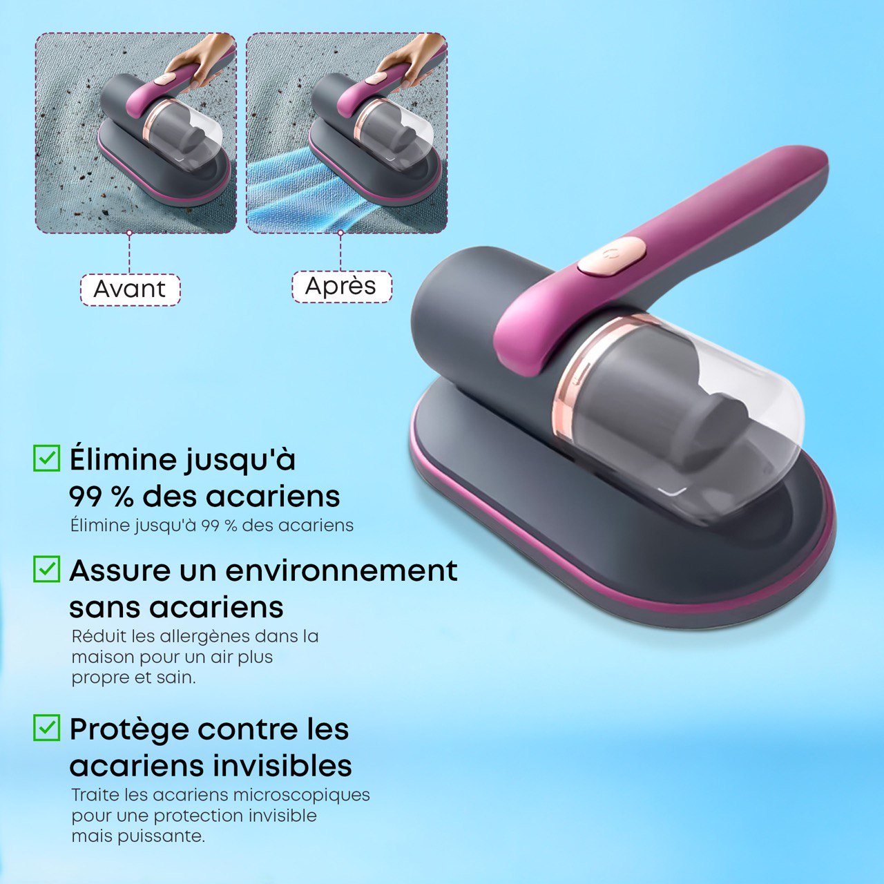 AspiClean™ L'Aspirateur Anti-Acariens