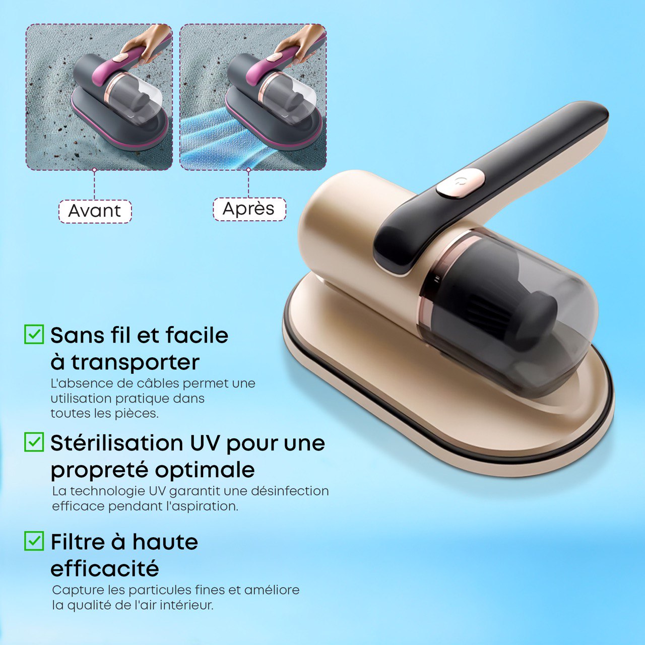 AspiClean™ L'Aspirateur Anti-Acariens