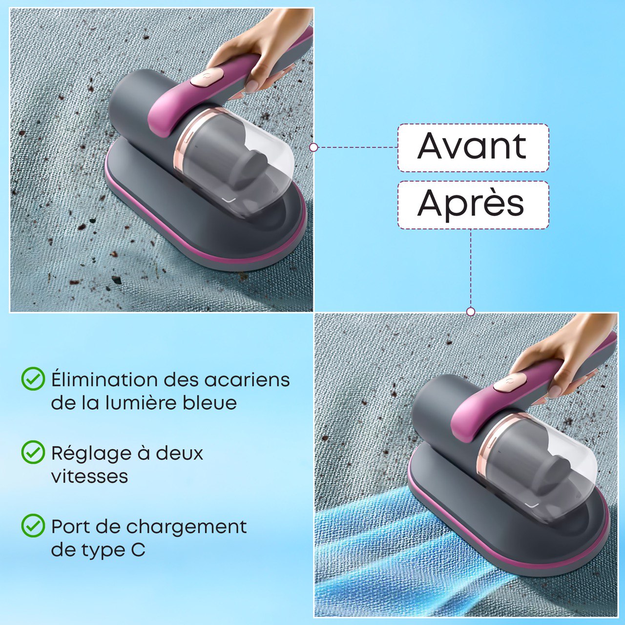 AspiClean™ L'Aspirateur Anti-Acariens