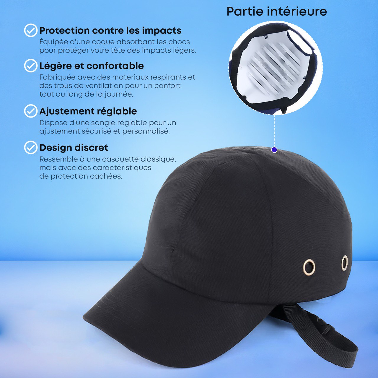 Casquette Anti-Choc™ Protection Discrète au Quotidien