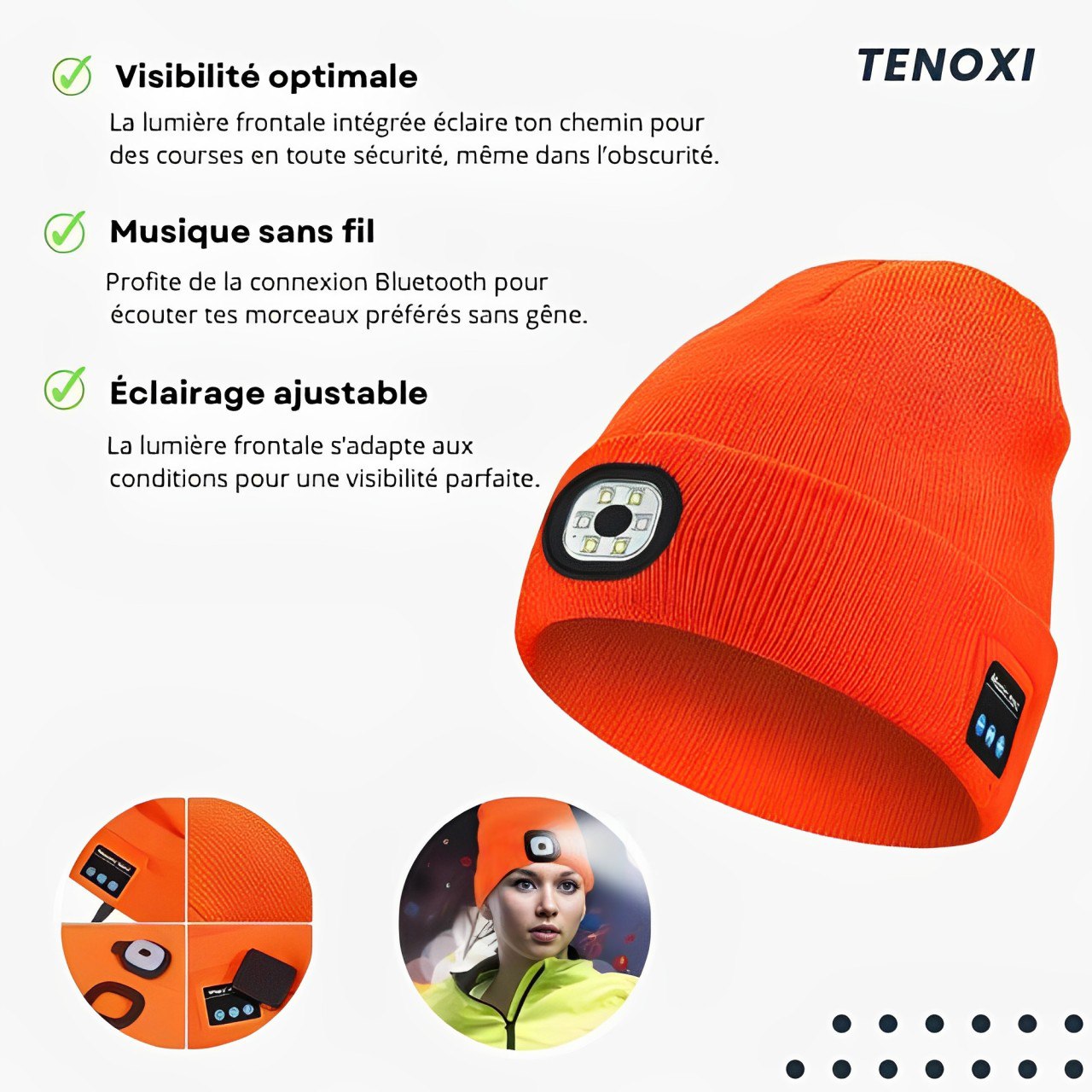 Bonnet ™ Bluetooth avec Lumière Pratique et Connecté